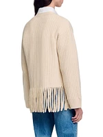 Fringed Knit Cardigan