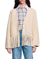 Fringed Knit Cardigan