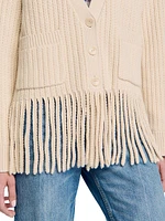Fringed Knit Cardigan