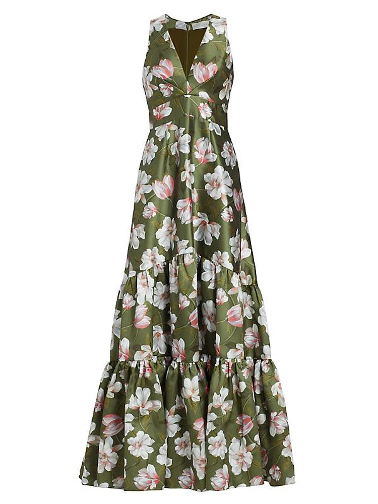 Rori Floral Satin Gown