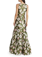 Rori Floral Satin Gown