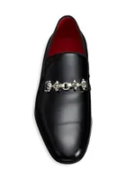 Equiswing Spike-Embellished Patent Leather Loafers