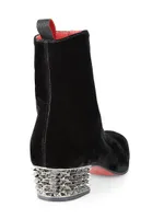 Rosarocks Spike-Heel Velvet Ankle Boots