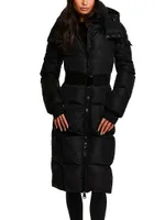 Long Noho Channel-Quilted Belted Coat