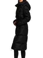 Long Noho Channel-Quilted Belted Coat