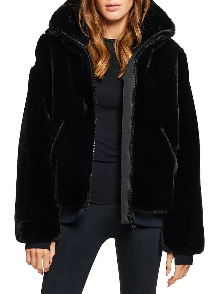 Zip-Front Faux Fur Jacket