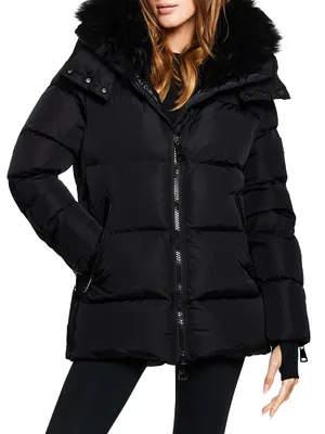 Scarlett Down Shearling-Lined Puffer Coat