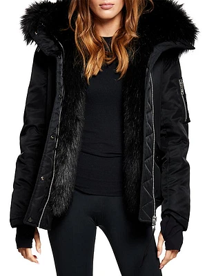 Sloane Faux Fur-Trimmed Down Coat