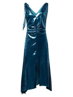 Zoe Metallic Midi-Dress