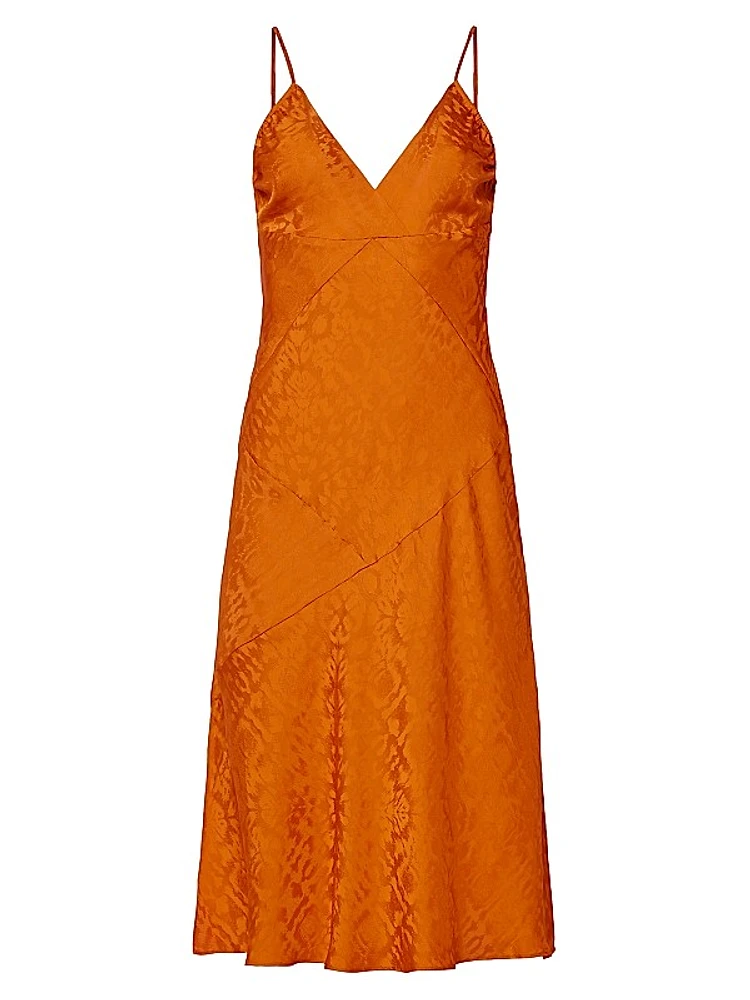 Leo Leopard Jacquard Bias Slip Dress