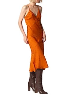 Leo Leopard Jacquard Bias Slip Dress