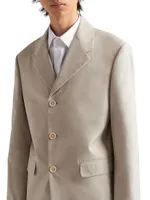 Single-Breasted Mohair Wool Jacket