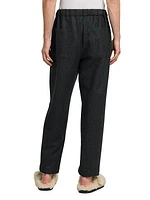 Flat-Front Wool Trousers