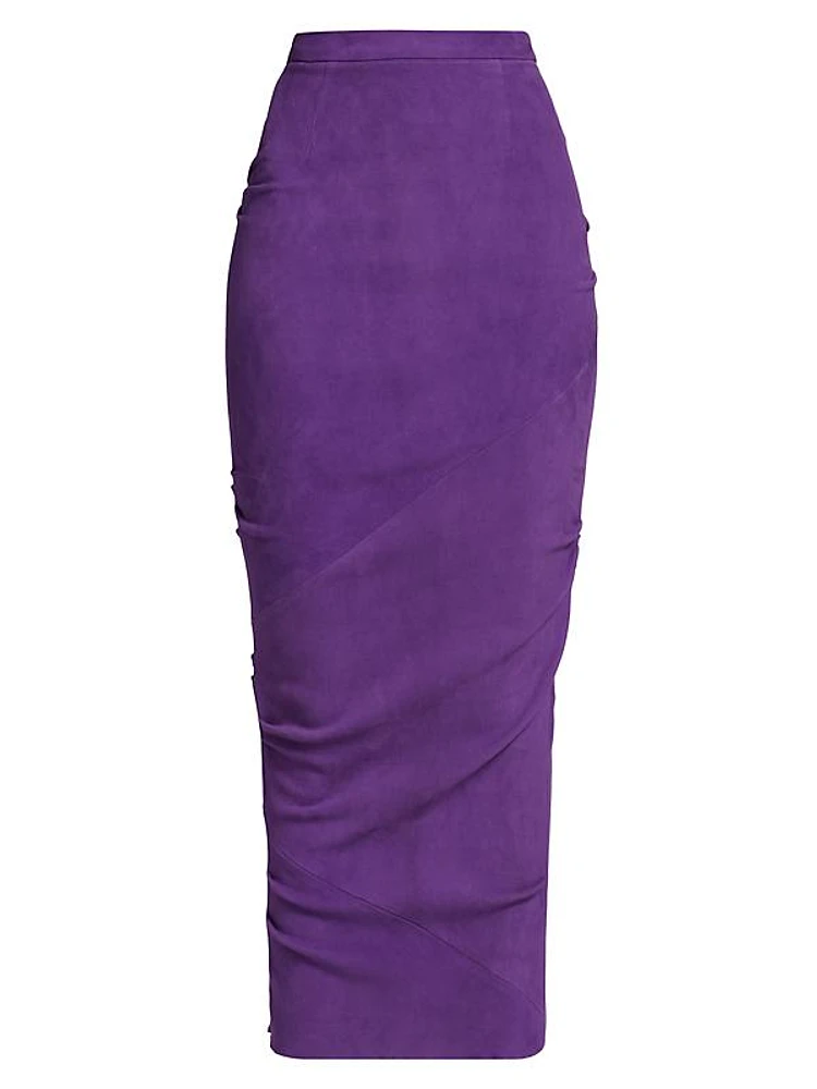 Suede Pencil Maxi Skirt