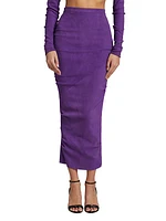 Suede Pencil Maxi Skirt