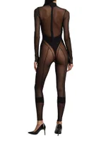 Sheer Mesh Zip Jumpsuit