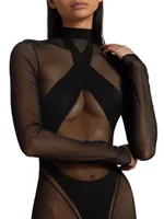 Sheer Mesh Zip Jumpsuit