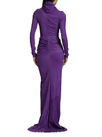 Suede Keyhole Twisted Gown