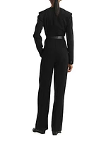 Sonia Crepe Long-Sleeve Jumpsuit