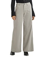 Sofie Cotton-Blend Wide-Leg Chino Pants