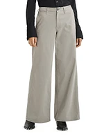 Sofie Cotton-Blend Wide-Leg Chino Pants