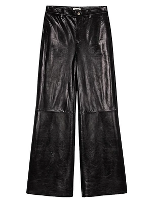 Flared Leather Trousers
