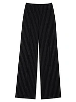 Chalk-Striped Straight-Leg Trousers