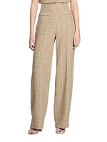 Straight Leg Tweed Trousers