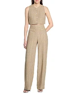 Straight Leg Tweed Trousers