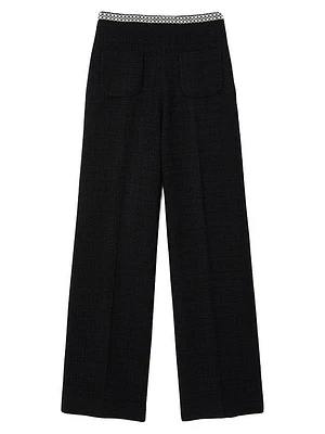 High-Waisted Tweed Trousers