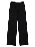 High-Waisted Tweed Trousers