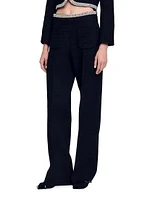 High-Waisted Tweed Trousers