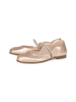 Little Girl's & Chickistrass Satin Ballet Flats