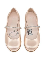 Little Girl's & Chickistrass Satin Ballet Flats