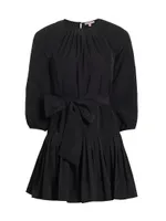 Hunter Belted Flounce Minidress