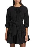 Hunter Belted Flounce Minidress