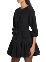 Hunter Belted Flounce Minidress