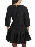 Hunter Belted Flounce Minidress