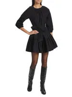 Hunter Belted Flounce Minidress