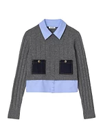 Cropped Wool and Cashmere Sweater