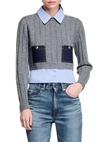 Cropped Wool and Cashmere Sweater