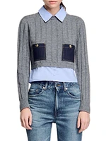 Cropped Wool and Cashmere Sweater