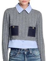 Cropped Wool and Cashmere Sweater