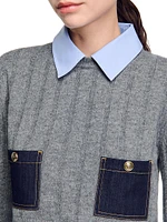 Cropped Wool and Cashmere Sweater