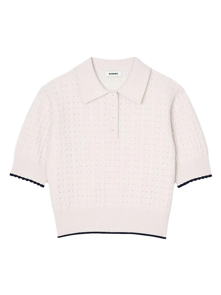Contrasting Piping Cropped Jumper