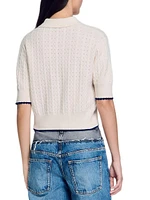 Contrasting Piping Cropped Jumper