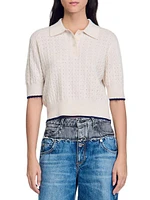 Contrasting Piping Cropped Jumper