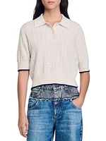Contrasting Piping Cropped Jumper