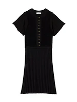 Pleated Knit Dress