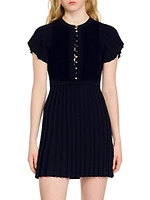 Pleated Knit Dress